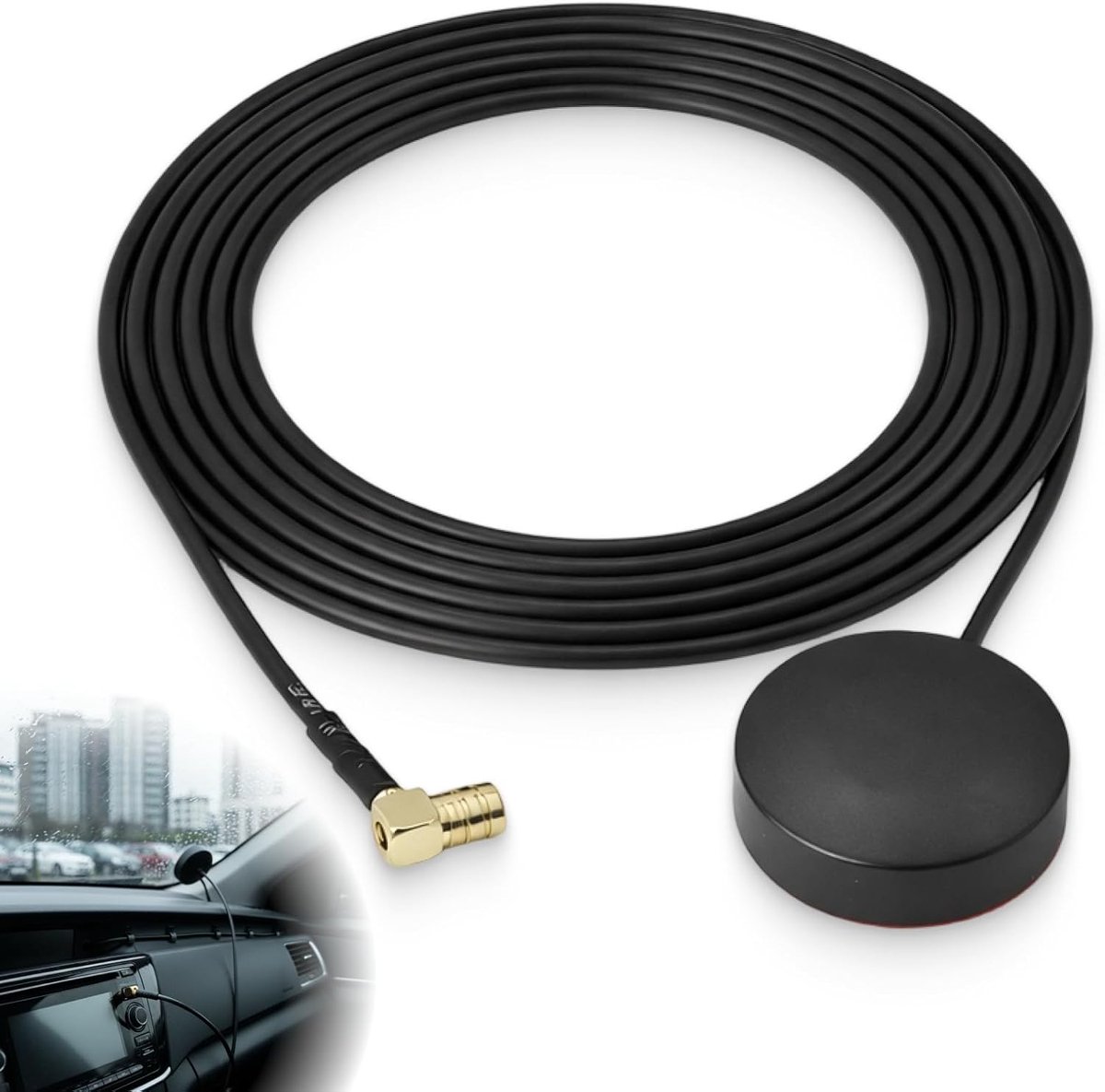 Auto-Dab-Antenne, 3 m, SMB-Aansluiting, Versterkte Indoor Dab-Antenne, Optimale Ontvangst En Hoge Winst Voor Digitale - ShopVlot