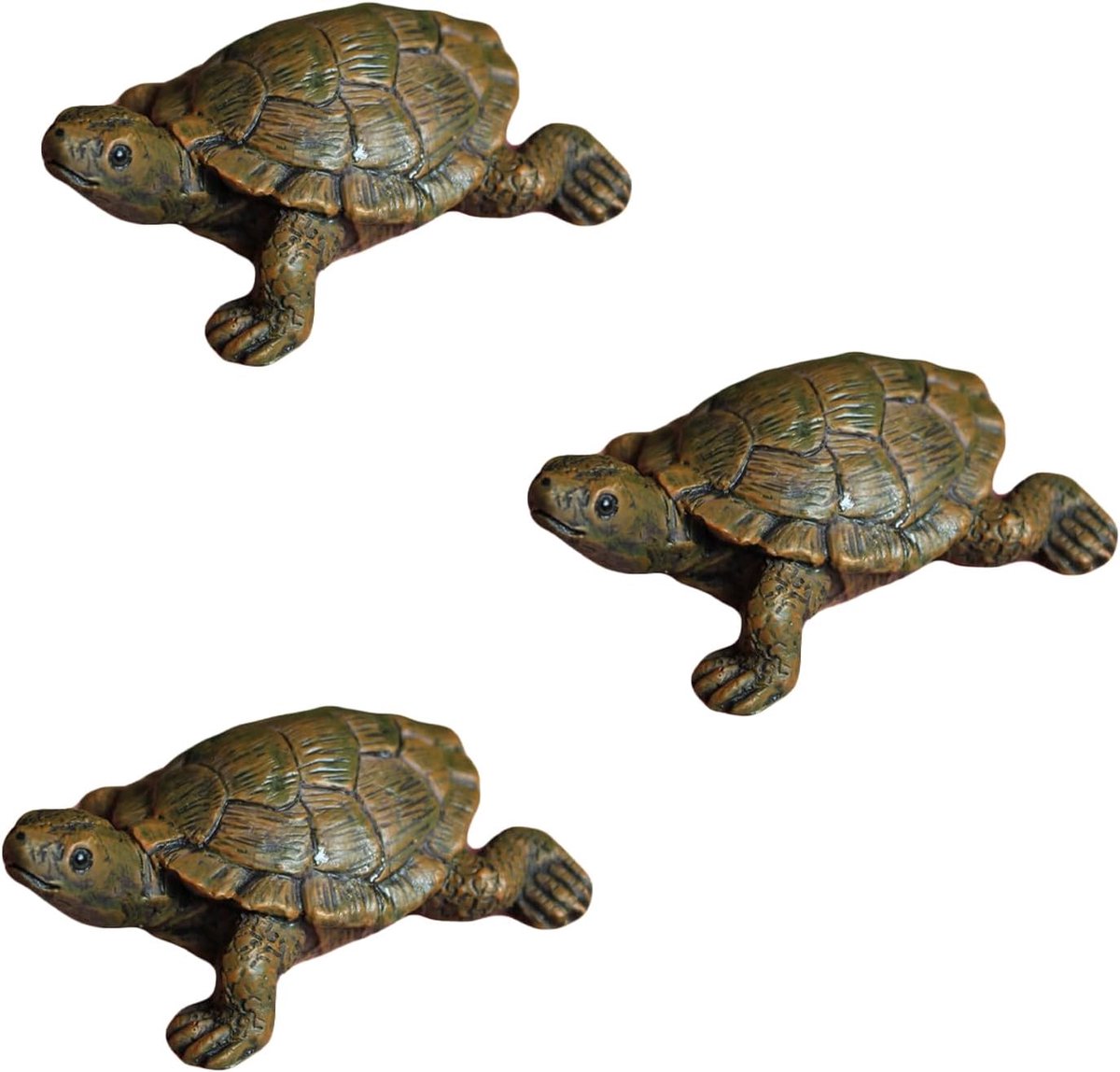 Pack of 3 Turtle Turtle Resin Simulated Turtle Statue Tortoise Model Resin Decoration Small Garden Landscape Decoration - ShopVlot
