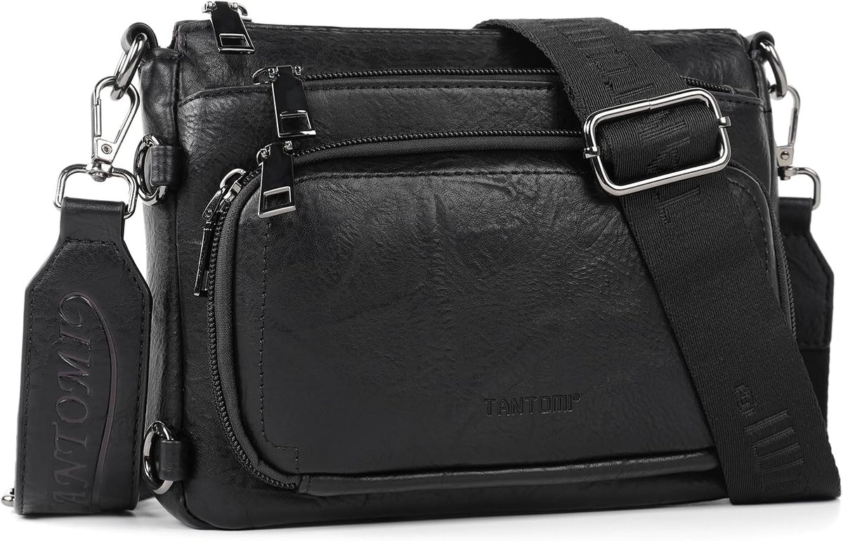 TANTOMI Schoudertas voor dames, moderne handtas voor dames, crossbody tas, schoudertas met afneembare schouderriem - ShopVlot