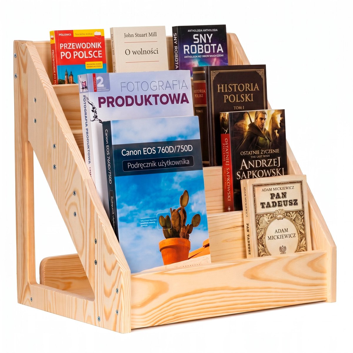 springos Boekenkast Kind - Hout - Linnen - 30 x 41,5 x 42,5 CM - 5 Etages - 30 Kg Naturel