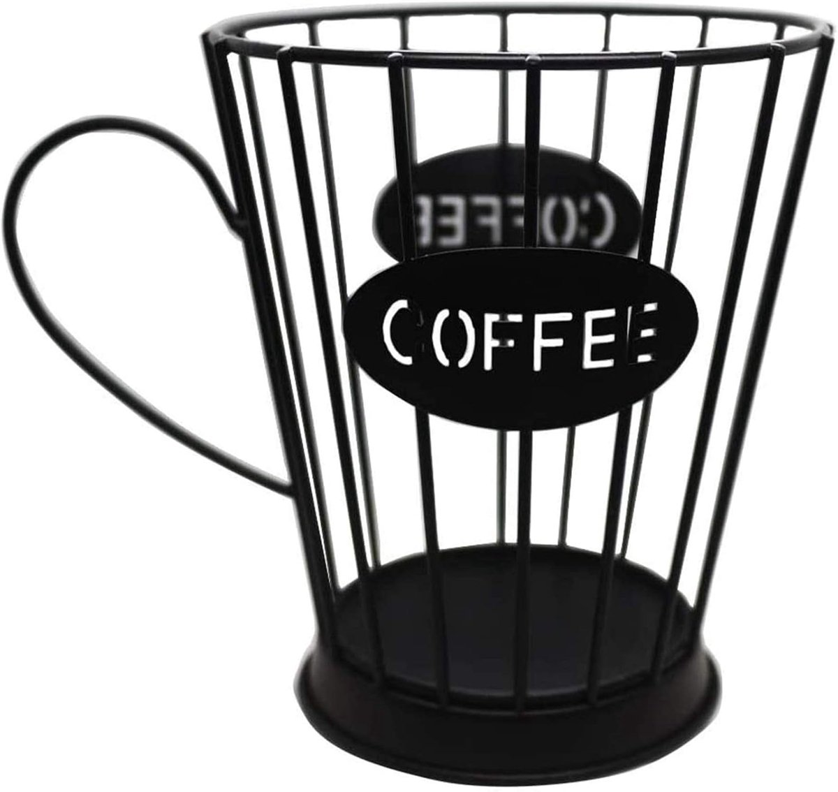 Capsule Houder - Opbergmandje Koffie - Koffie Genieten - Ruimtebesparend Design - 16 x 12 cm - Zwart