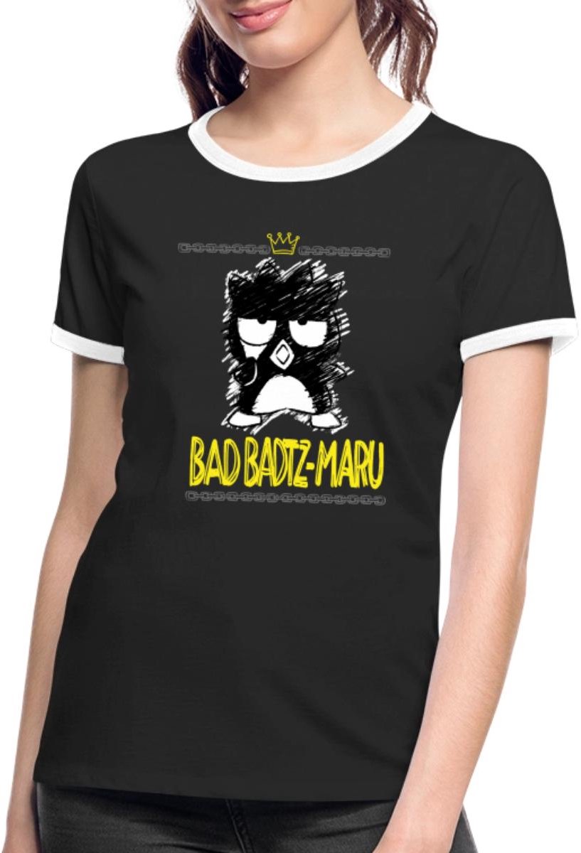 Bad Badtz Maru In De Geschetste Stijl Vrouwen Contrast Shirt