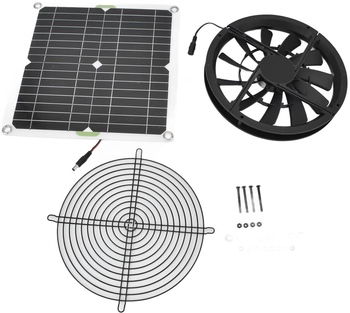 Zonnepaneel Afzuigventilator - Solar Ventilator Kit - Temperatuur Reguleren - Waterdicht Ontwerp - 10 Inch - Zwart
