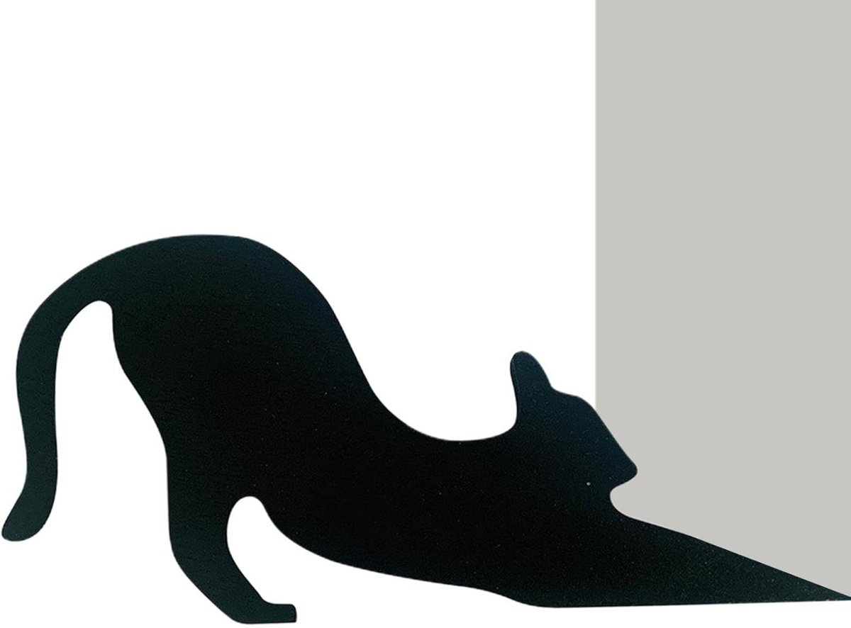 Kattendeurstopper - Deurstopper Kat - Deuren Open Houden - Schattig Kattenontwerp - 137L x 59B x 59D cm - Zwart