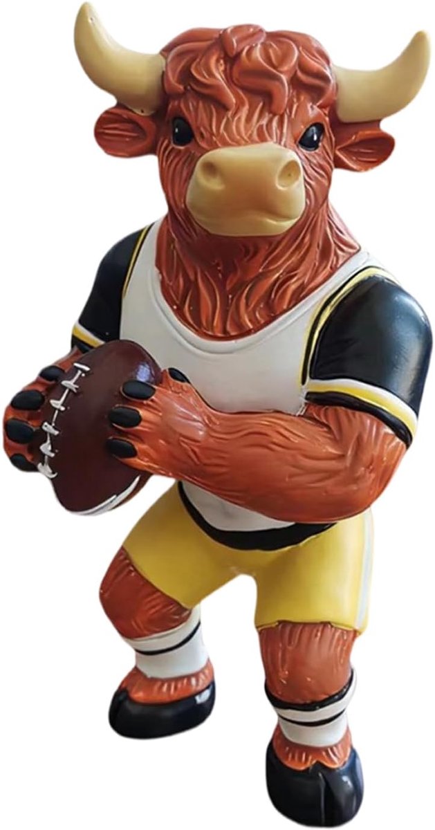 Voetbalbeeld Decoratie - Voetbalfiguur Hars - Sport Decoreren - Gedetailleerd Ontwerp - 12.5 cm Hoog - Bruin