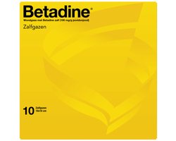 Betadine Zalfgaas - Desinfecteert en beschermt wonden - Bevat povidonjodium - 10x10cm - 10 zalfgazen