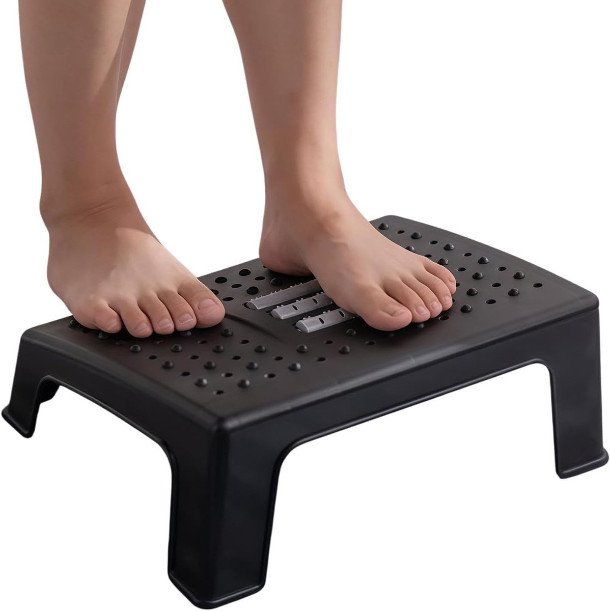 Voetsteun Bureau - Kruk Ondersteuning - Comfort Verhogend - Massage Anti-Slip - 35.5 x 26 x 14 cm - Zwart