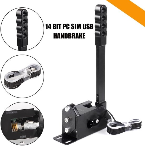 Handrem PC - Simulator Rem - Race Games - 16-Bit Hall Sensor - 11 x 6 x 6 cm - Zwart — afbeelding 5