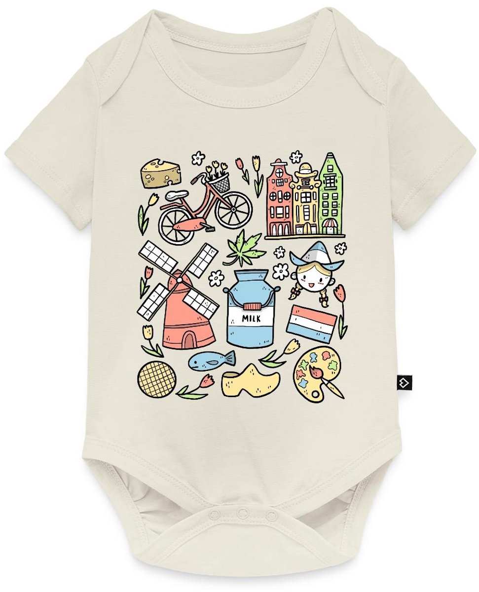 Nederland Holland Icons Baby Rompertje Met Korte Mouwen