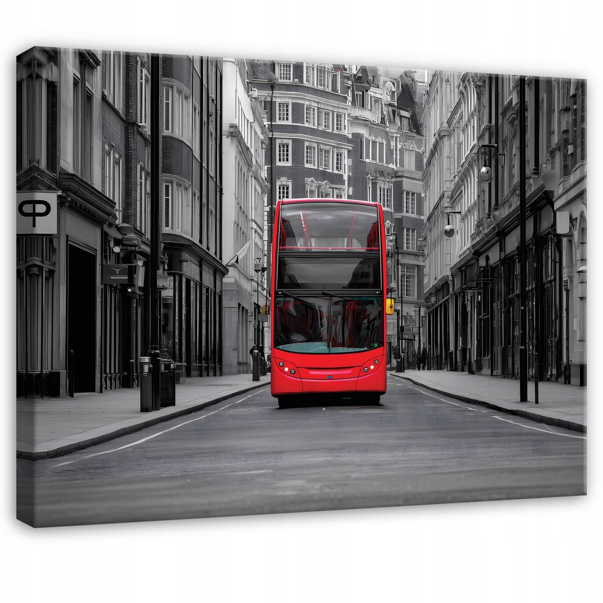 WALLARENA Schilderij op canvas - 60x40 cm - New York bus in zwart-wit - stad wanddecoratie woonkamer en slaapkamer Veelkleurig