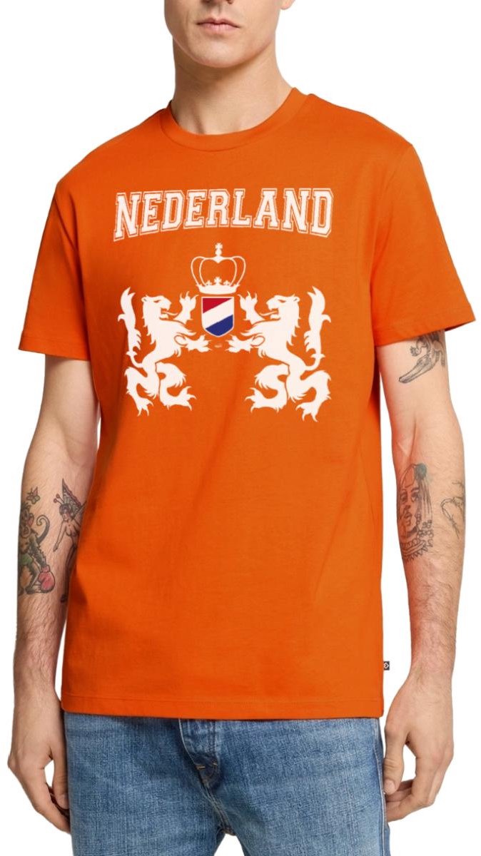 Nederland Voetbal Shirt Nederlandse Leeuwen Premium T Shirt Heren