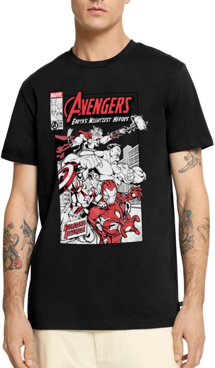 Avengers Earths Mightiest Heroes Comic Premium T Shirt Heren