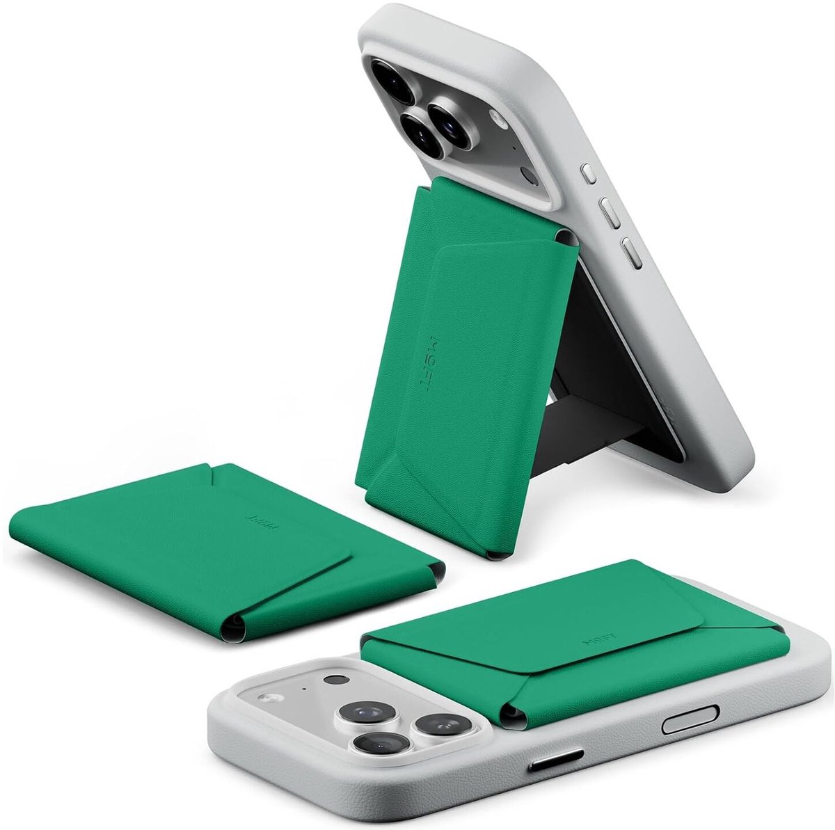 MOFT Snap Field Wallet - Agile Travel Wallet - Compatibel met MagSafe - Magnetische Kaarthouder - Pasjeshouder 8 Pasjes - RFID Portemonnee - Origami Standaard - Groen