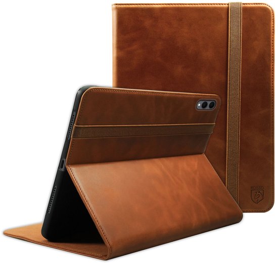 Rosso Deluxe Hoes Geschikt voor Samsung Galaxy Tab S11 Ultra | Book Case Echt Leer | Sleep/Wake | Standaard | Penhouder | Beschermhoes Bruin