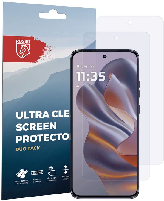 Rosso Screen Protector Geschikt voor Motorola Edge 60 Neo | Ultra Clear Duo Pack | TPU Folie | Case Friendly Beschermfolie | 2 Stuks