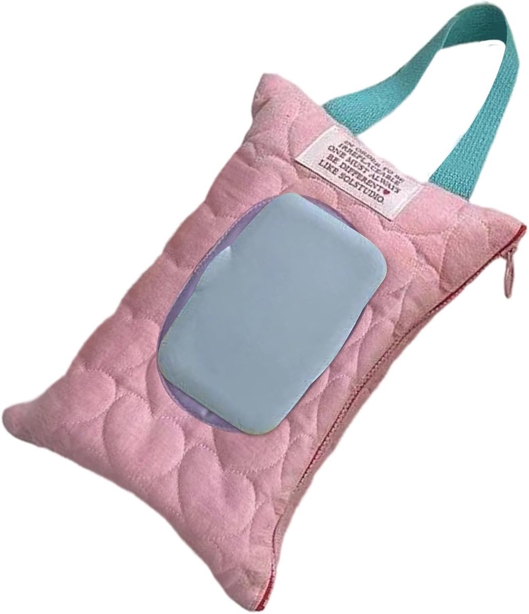 Babydoekjesdispenser - Luierdoekjes tas - Dagelijks Reizen - Gewatteerde Reistas - 23 x 17 cm - Roze