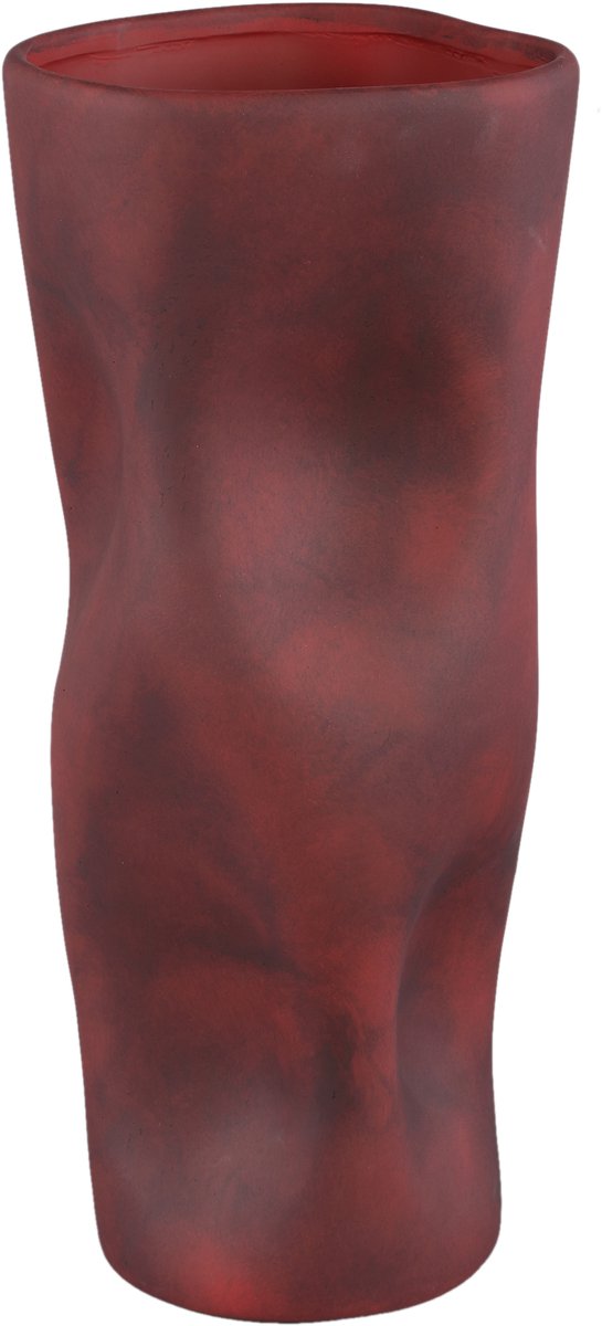PTMD Saieda Burgundy Ceramic Vase Organic Round Shape Rood