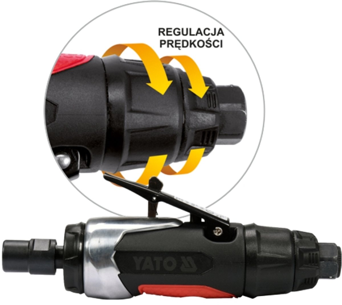 Yato - Pneumatische Rechte Slijpmachine - 25,000 rpm - 0.63 MPa - Ergonomisch