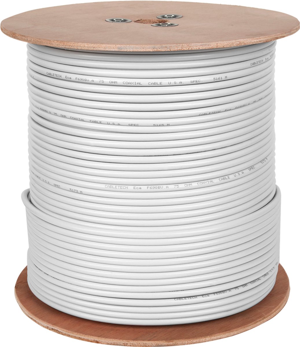 Cabletech F690BV.A - Coaxkabel - 305m - Wit - Betrouwbare signaaloverdracht