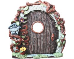 Feeëndeuren voor bomen - Miniatuur kabouterdeur - Tuindecoratie - Hout van de beste kwaliteit - 10 cm breed - Niet gespecificeerd