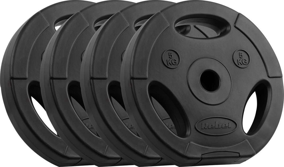 Rebel Active Serie - Bitumineus Gewichtsset - 4x5kg - 31mm Opening - Handvatten