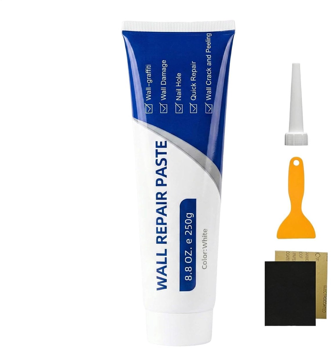 Muurreparatiepasta - Gatenvuller - Scheuren Herstellen - Sneldrogende Formule - 250g - Wit