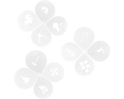 Latte Art Stencils - Koffie Decoratie - Koffie Versieren - Herbruikbaar Plastic - 12 Stuks - Wit