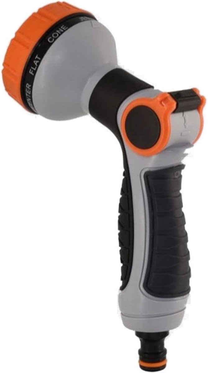 Slangmondstuk Tuin - Sproeikop Slang - Water Geven Auto Wassen - Ergonomisch Ontwerp Comfort - 21 cm - Grijs Oranje