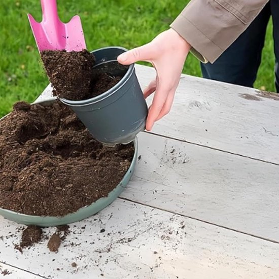 4-delige Mini Kleurrijke Metalen Handschep, Tuinschepset Kleurrijke Metalen Handtroffel voor Bloemgrond Planten Graven Verplanten van Cimjoy — afbeelding 3