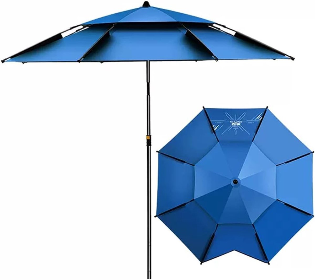 Outdoor Parasol - Strand Scherm - Zon Bescherming - Verstelbare Kanteling - 200 cm - Blauw