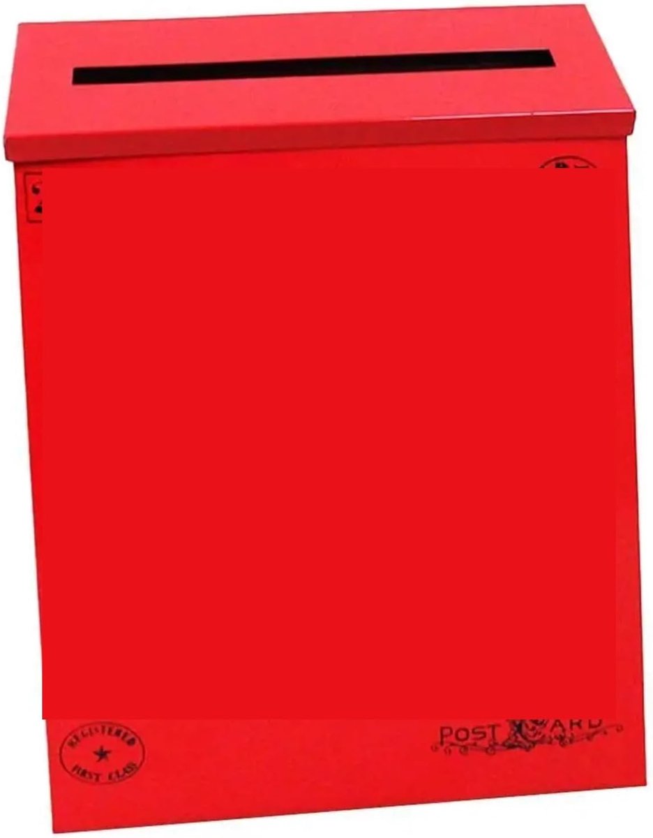 Wandbrievenbus - Brievenbus met krantenvak - Post ontvangen - Waterdicht ontwerp - 23 x 6 x 30 cm - Rood