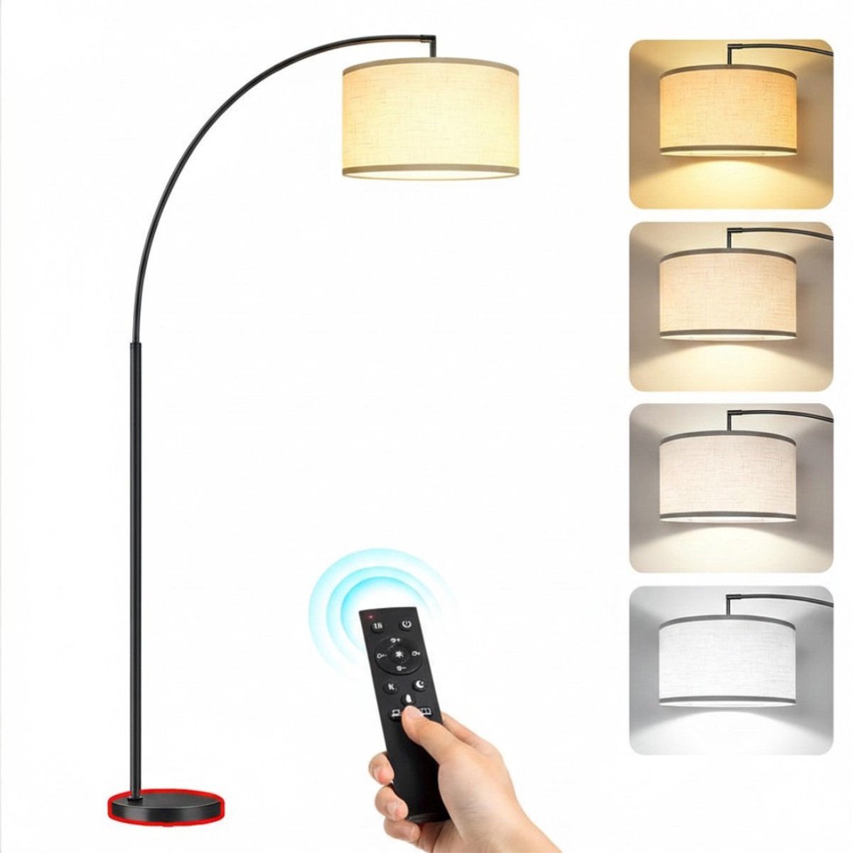 KAD® Vloerlamp - Geschikt voor Woonkamer & Kantoor - Verstelbare Staande Lamp - Grijs -25cm x 25cm x 205cm