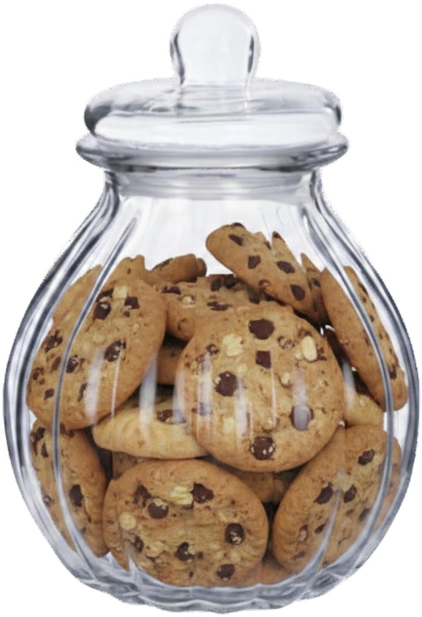 Alessandro luxe voorraadpot - snoeppot - glas - met deksel - 4 liter - koekjes - snoepjes - 20 x 27 cm