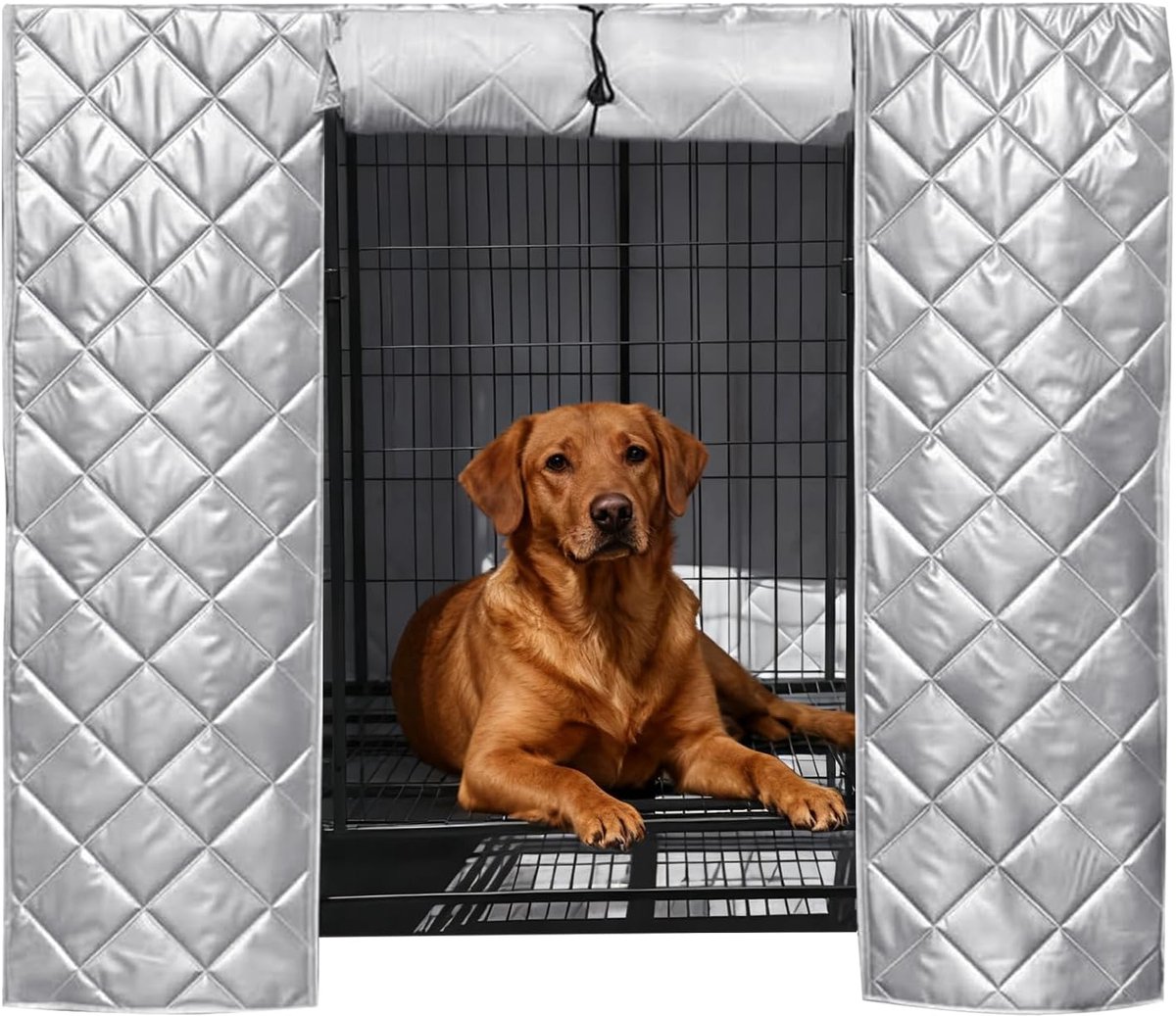 Huisdierkrathoes - Kooihoes Hond - Buitenbescherming - Wind en Vocht Dicht - 100 x 60 x 70 cm - Zilver