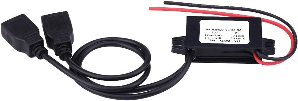 Dual USB Oplaadadapter 3A DC 12V naar DC 5V voor Auto, Telefoon en Elektronische Apparaten