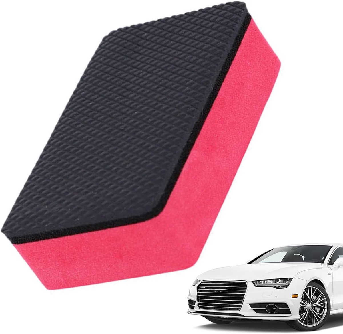 Clay Bar Spons - Autodetailing Spons Verontreinigingsgum - Autolak Reinigen - Ergonomisch Ontwerp - 8.5x5.5x2.7cm - Rood
