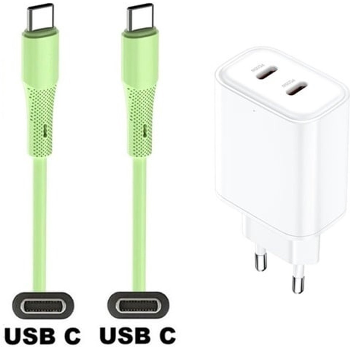 35W super snellader met 2 poorten USB C en USB C + 1,0m USB C naar C kabel. Universele PD lader. Oplader adapter past op Google Pixel 7, 7 Pro, 8, 8a, 8 Pro, 9, 9 Pro, 9 Pro XL, 9 Fold, 10, 10a, 10 Pro, 10 Pro Fold, 10 Pro XL, 10 Fold, C, XL