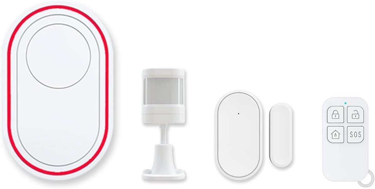 Draadloos Huisalarm - Beveiligingssysteem Deurbel - Huis Beveiligen - App Controle - 10 g - Wit