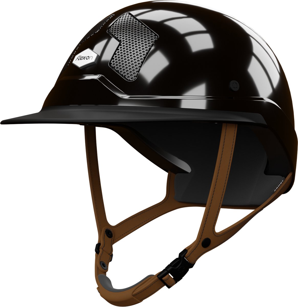 Flex-On Cap Armet Mixte Glanzend Zwart-Bruin M