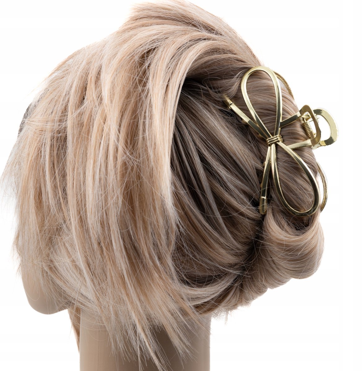 Grote Metalen Haarclip met Gouden Strik - Stijlvolle Haaraccessoire