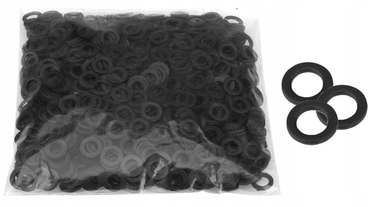 Zwarte Kunststof Platte Ring M6 - 1000 Stuks