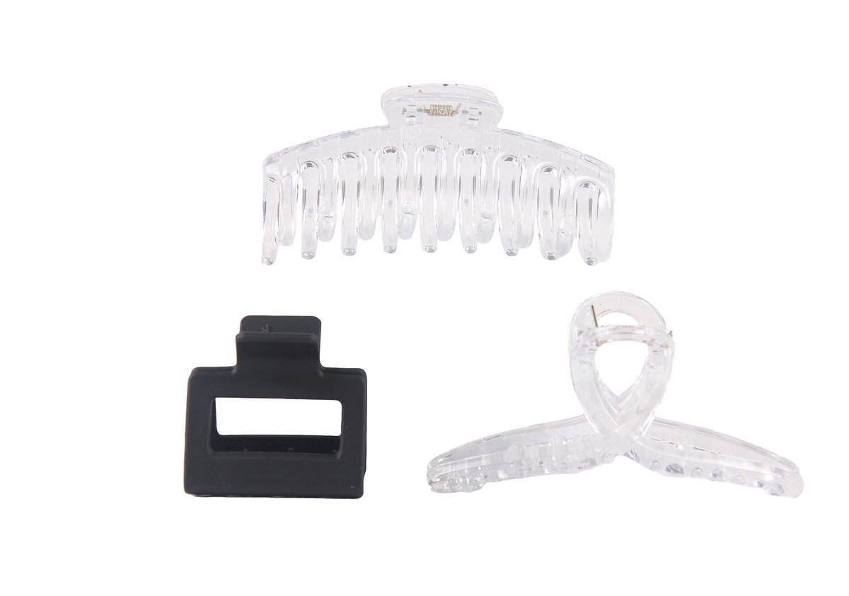 Donegal Haarclips Set 3 Stuks - Transparant & Zwart