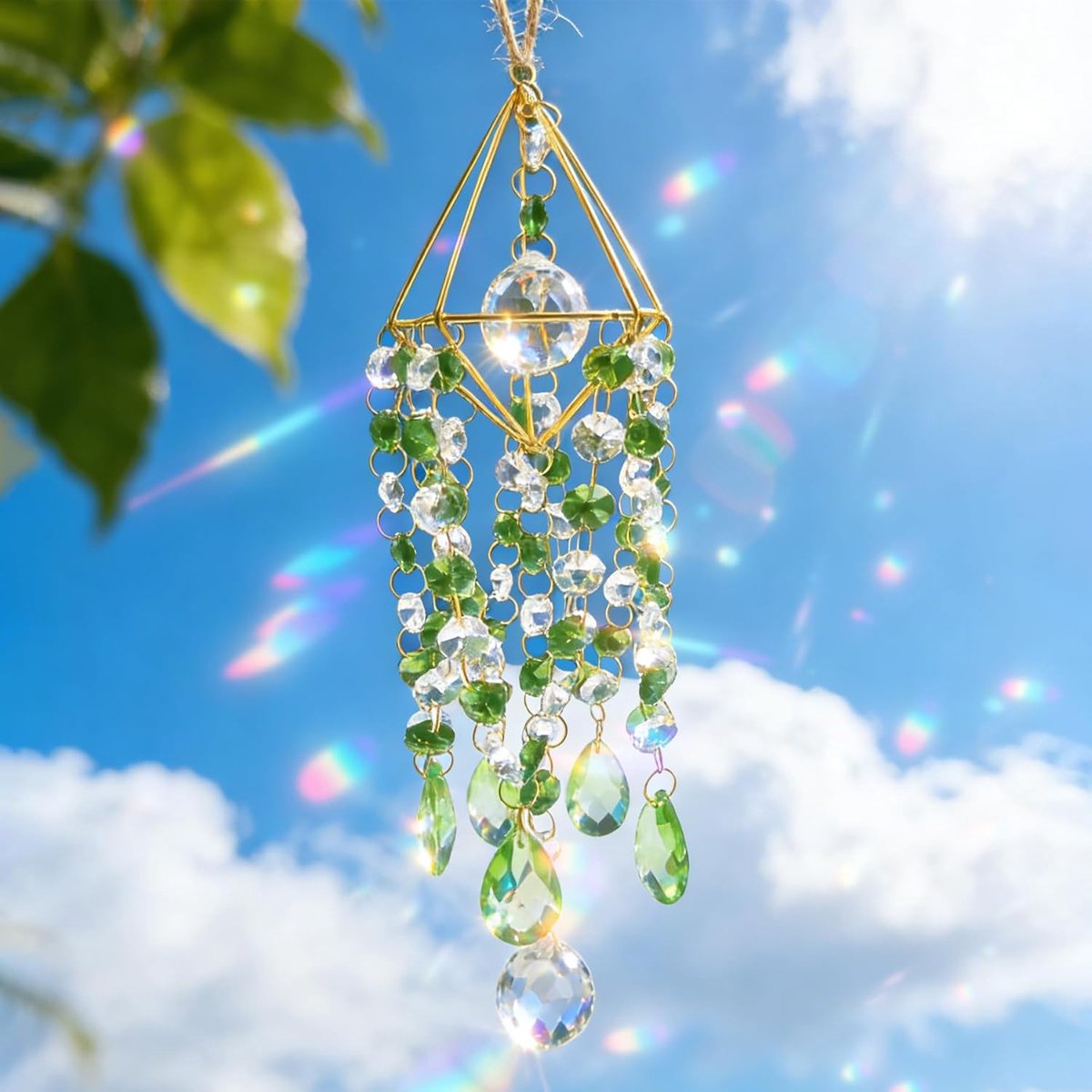 VEEKAY Sun Catcher Prism Crystal Pendant Prism Pendants Solar Catch Decoration for Home Garden Window Outdoor - ShopVlot