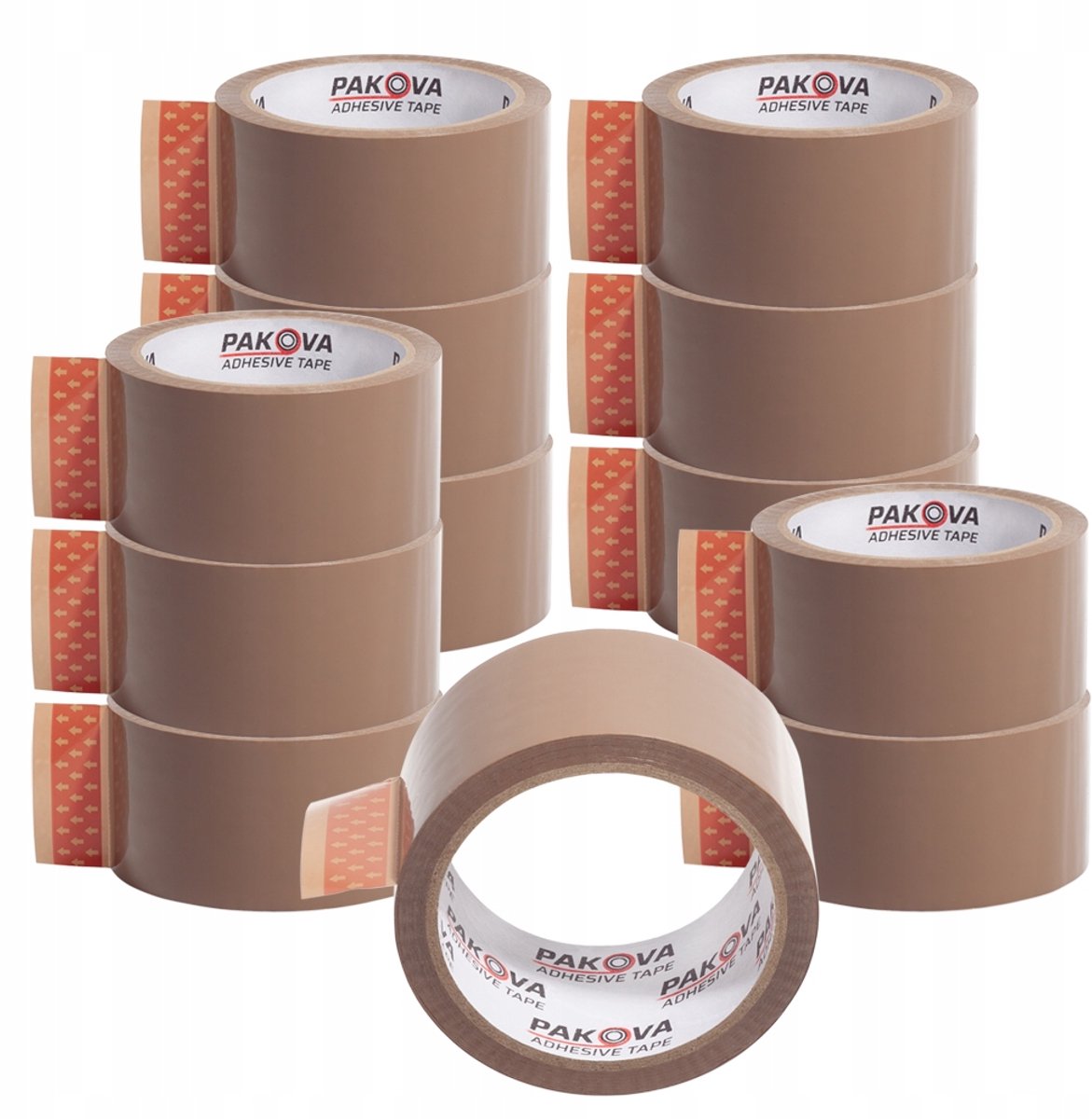Bruine Pakkingstape 48mm x 45m - Sterk Acryl - Set van 12