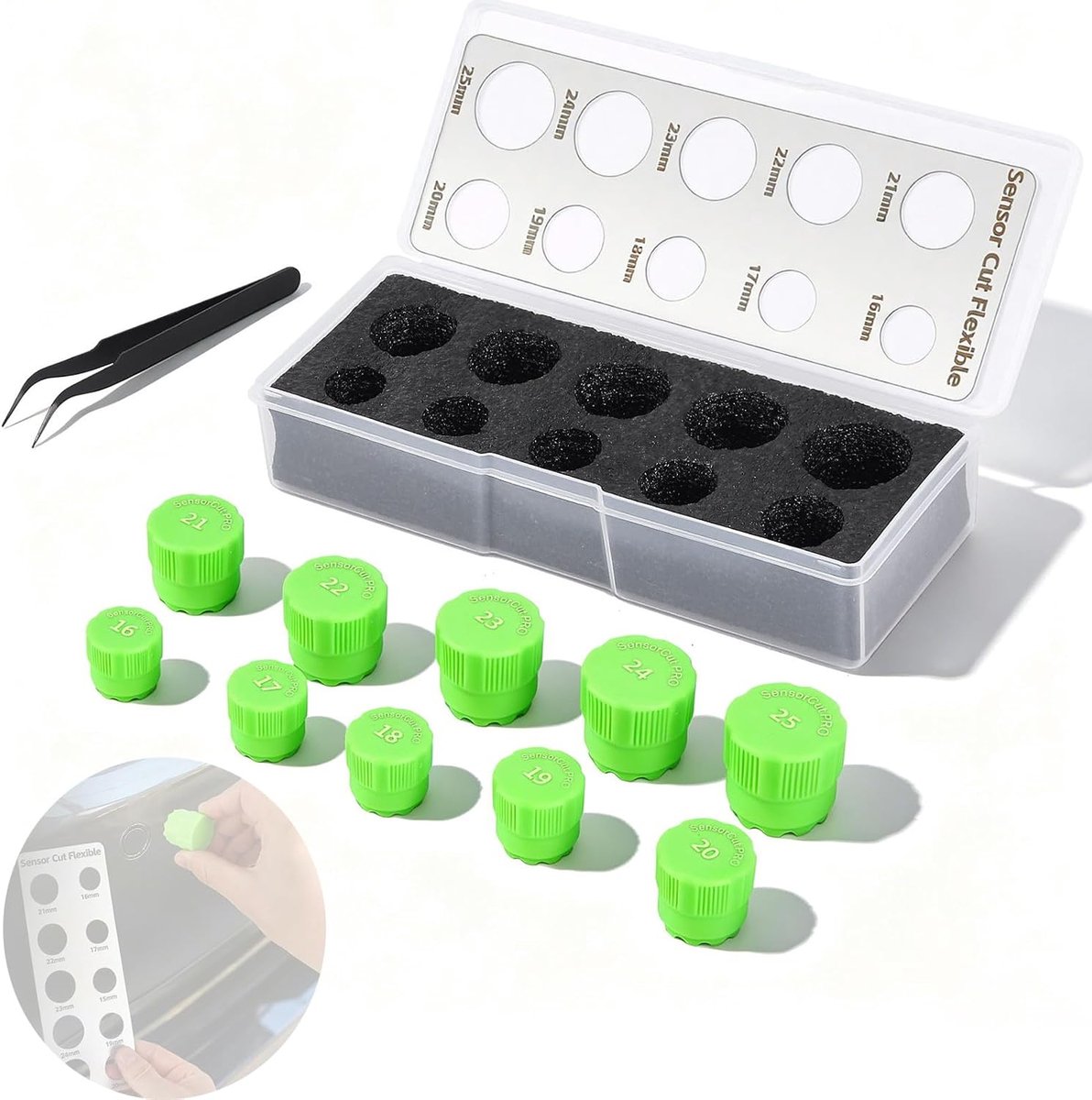 Sensor Cutter Kit, 16-25mm Paint Protection Film Car Radar Hole Cutter Tool Reusable Precision PDC Sensor Cutter with - ShopVlot