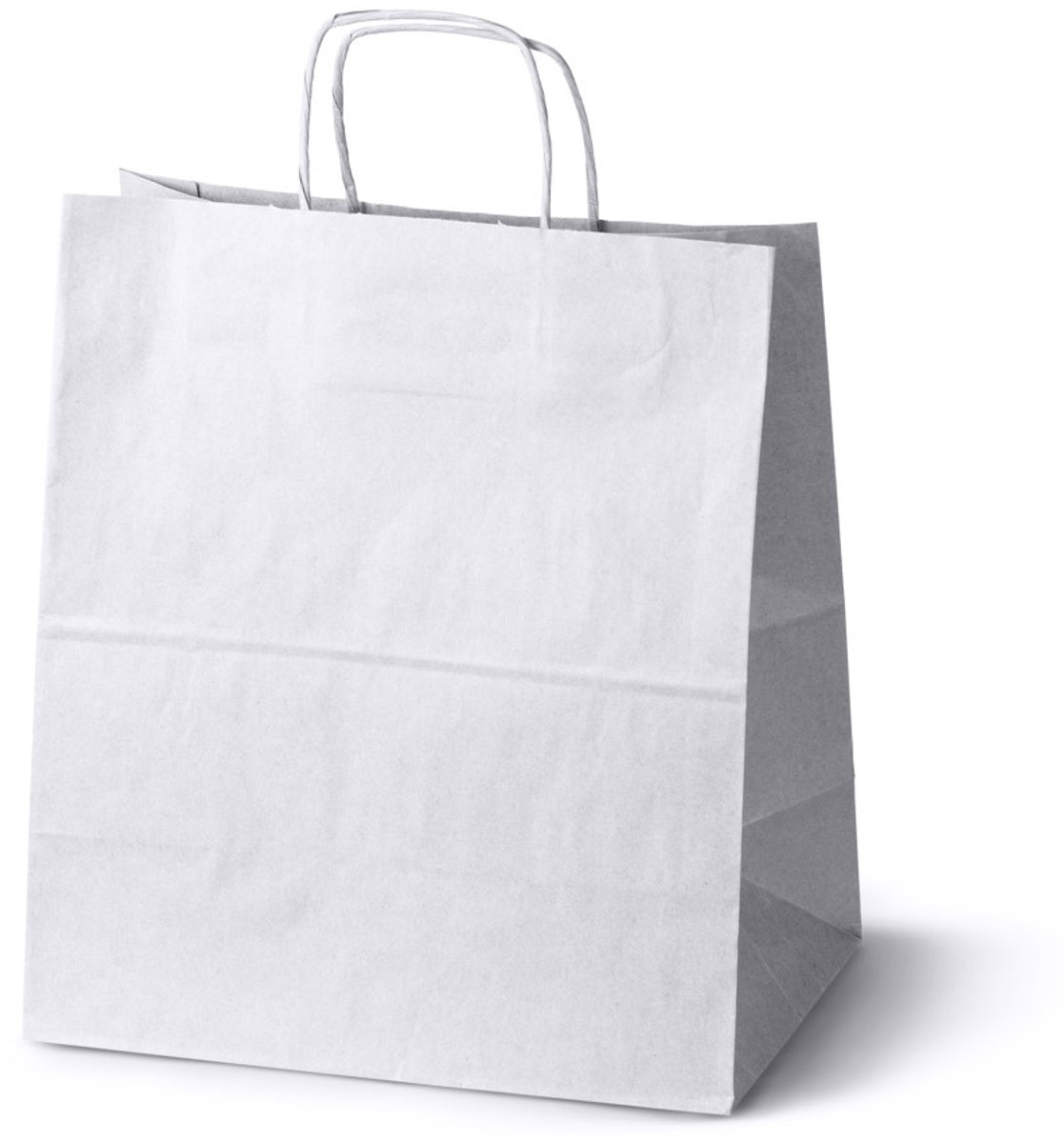 100x Witte Papieren Draagtassen 30x17x34 cm - Sterk & Milieuvriendelijk