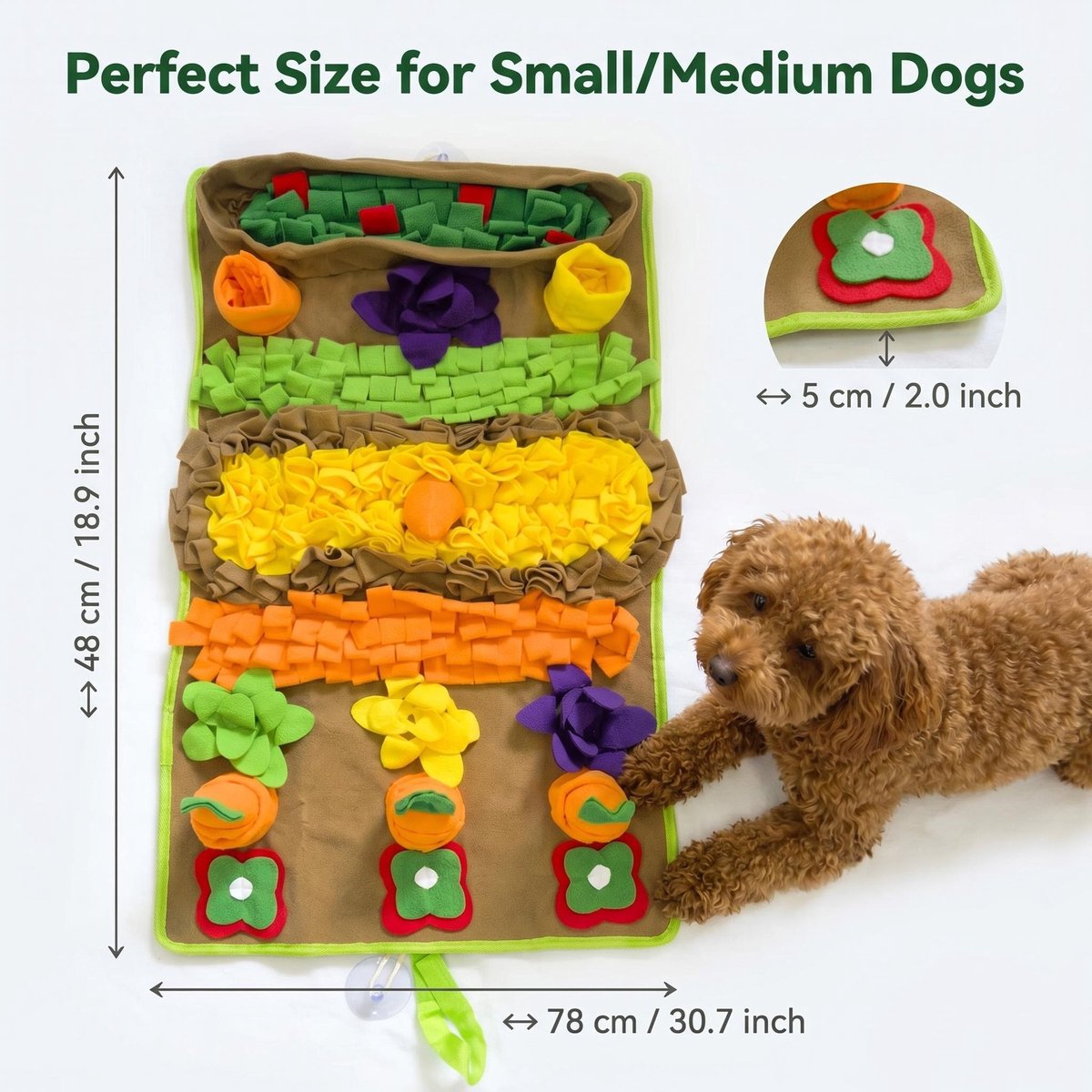 Snuffelmat voor huisdieren, speelmat voor huisdieren, slowfoodmat voor huisdieren, speelgoed voor huisdieren, training voor huisdieren, honden en katten, kleur，N-model 78 * 47CM