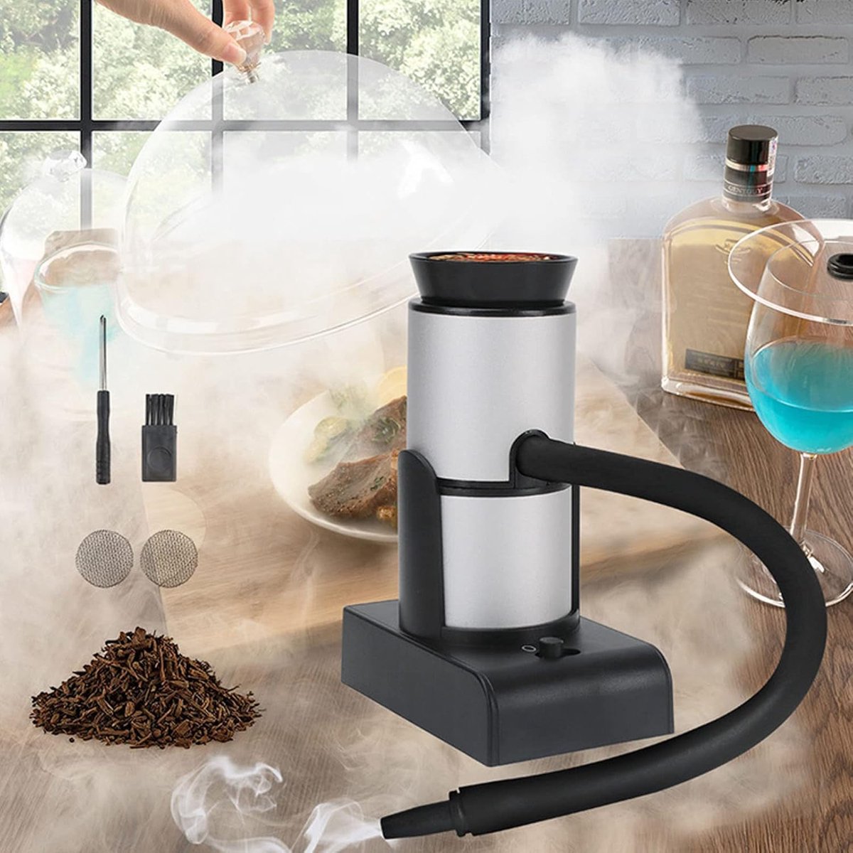 Cocktail Smoker Kit, Portable Handheld Food Smoke Infuser Flavor Blaster Machine with Accessories for Fish, Seafood - ShopVlot
