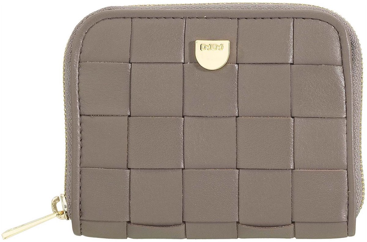 DuDu Woven Portemonnee Leder 10 cm - Dames - Horizontaal - taupe