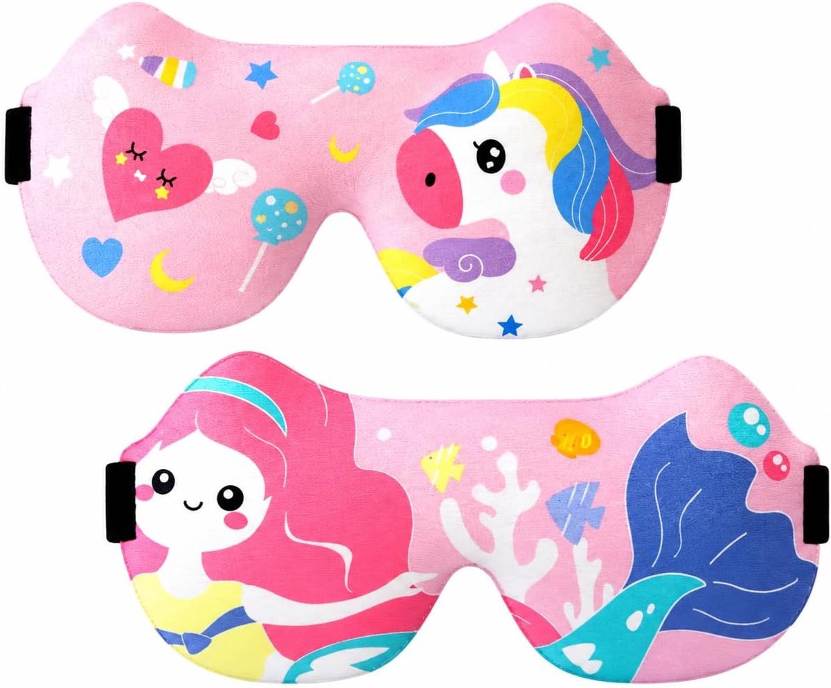 Set van 2 slaapmaskers voor kinderen, 3D-slaapmasker voor kinderen met - ShopVlot